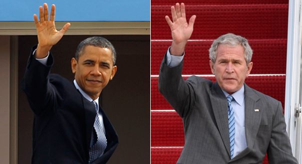 Viewers Say George W. Bush ‘Was Out of His Mind’ While Caught Making a Series of Amusing Faces During Trump’s Inauguration as Barack Obama Joked That He ‘Just Barely’ Behaved