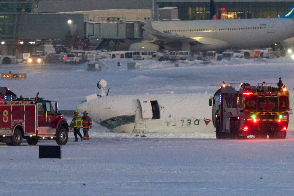 Footage Shows Delta Crash Landing in Tornoto